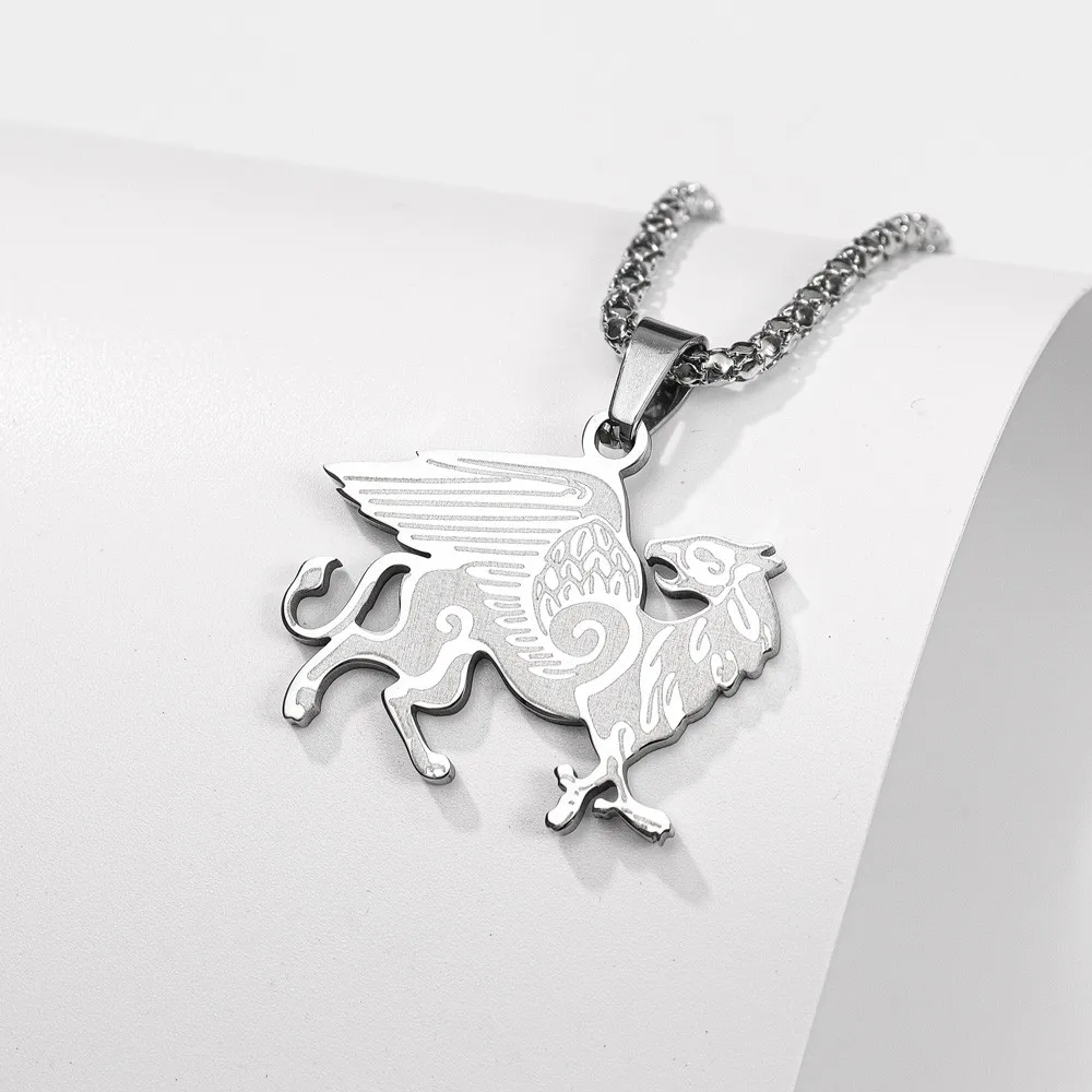 Stainless Steel Biwing Pegasus Pendant Personality Retro Hip Hop Griffon Necklace