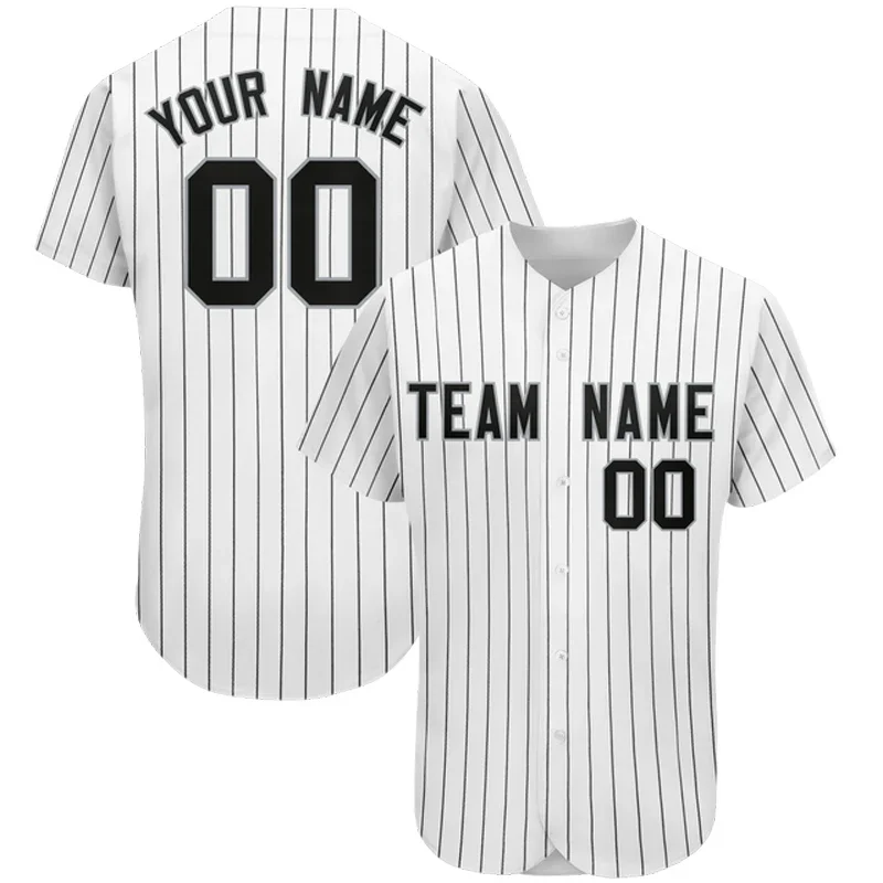 White Custom Baseball Jersey Shirt Printed for Men and Women Shirt Casual Shirts Sportswear Hiphop Tops