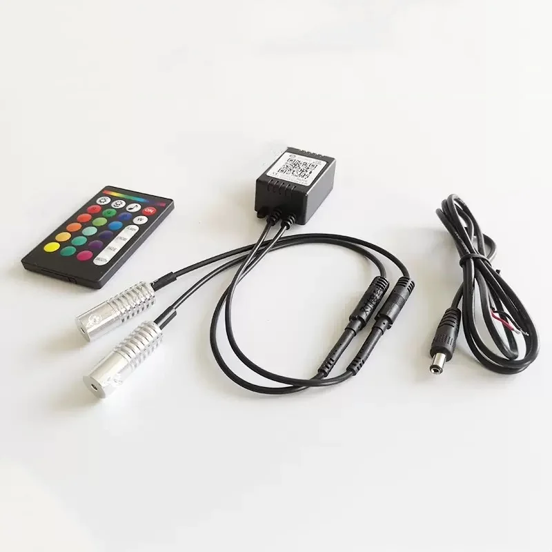 12V RGB LED Controller Kit Bluetooth APP&RF Remote Control Dual Output Smart Light Controller for Fiber Optic Light Color Change