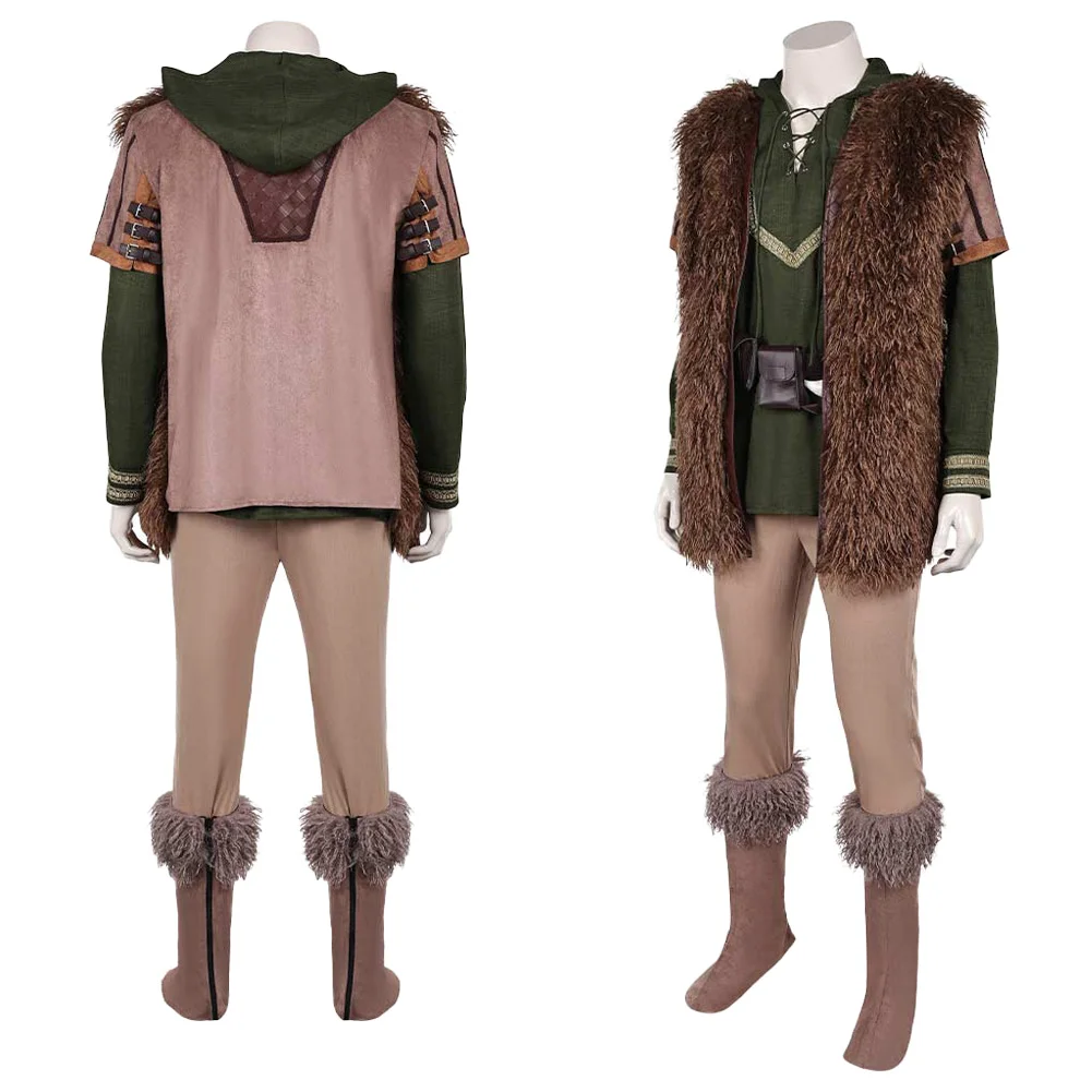 Movie How Train Dragon Hiccup Cosplay Costume Set Green Top Vest Pants Suits Male Halloween Roleplay Carnival Party Outfits view 2