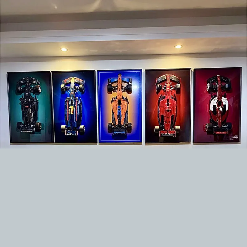 حامل تثبيت على الحائط بشاشة عرض معدنية مقاس 31.5 بوصة لسيارة LEGO F1 42207 42206 42171 42141، لسيارات CADA C64005 C44، موديل مكعبات البناء