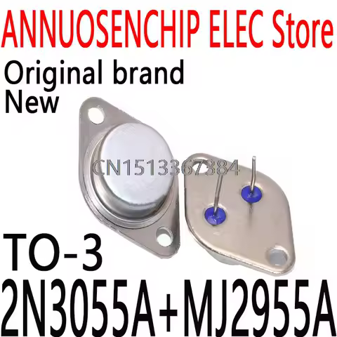 5Pairs New and Original 2N3055 MJ2955 TO-3 15A 100V 115W NPN + PNP 2N3055A + MJ2955A