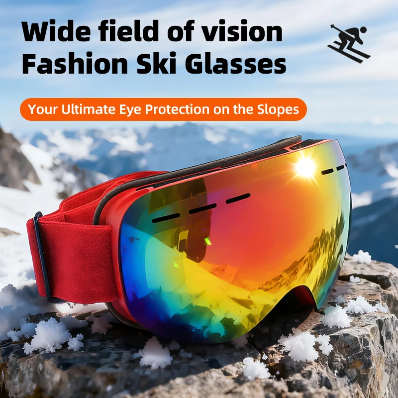 نظارات تزلج أسطوانية واسعة الميدان لتسلق الجبال وركوب الدراجات، نظارات التزلج الشتوية على الجليد والثلج على الجليد #2