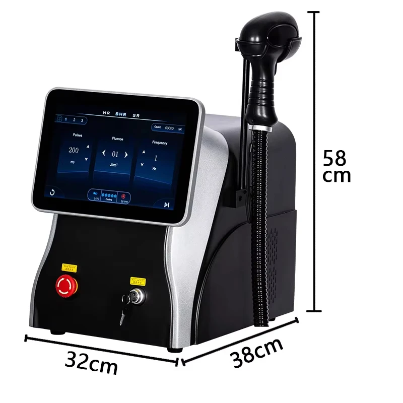 Portable 3-wavelength 755nm 808nm 1064nm diode excels permanent fast painless laser hair removal