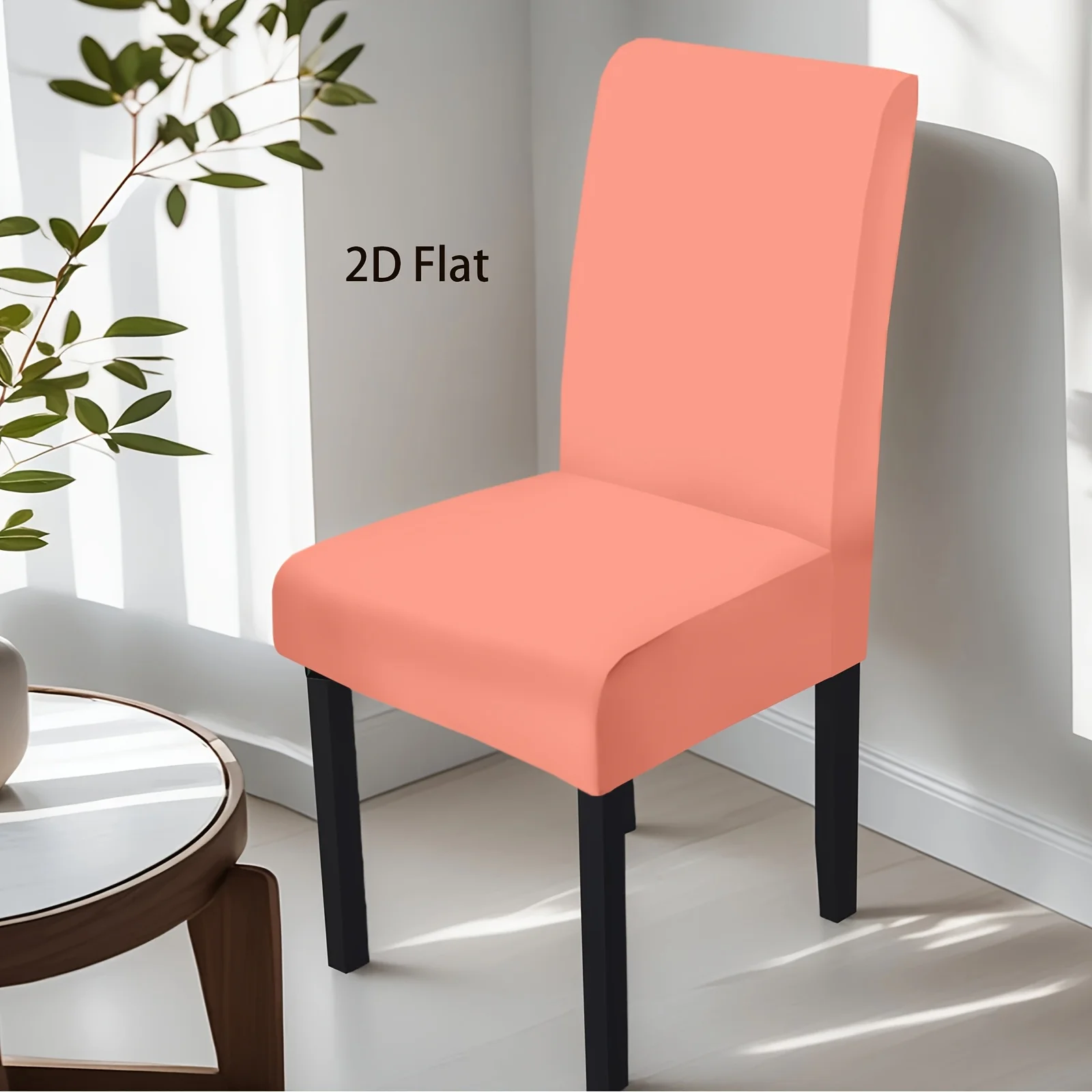 

4/6pcs Coral Pink Stretch Chair Covers Dining Room Protector, suitable for kitchens, dining rooms