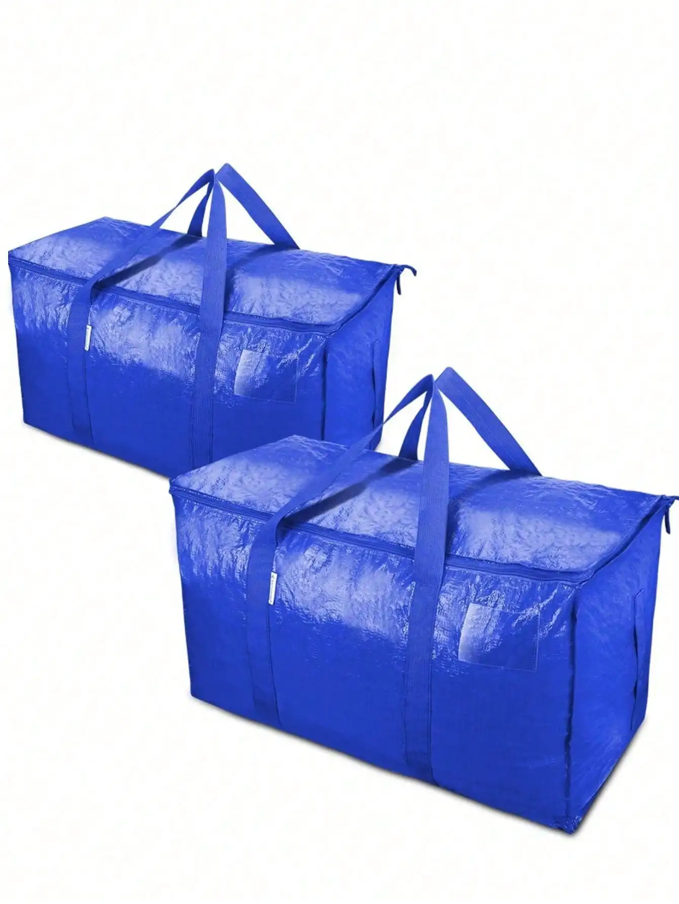 

2-Piece Oversized Storage Bag - Backpack Straps + Zipper + Handle, Heavy-Duty for Dorm/Christmas Decor