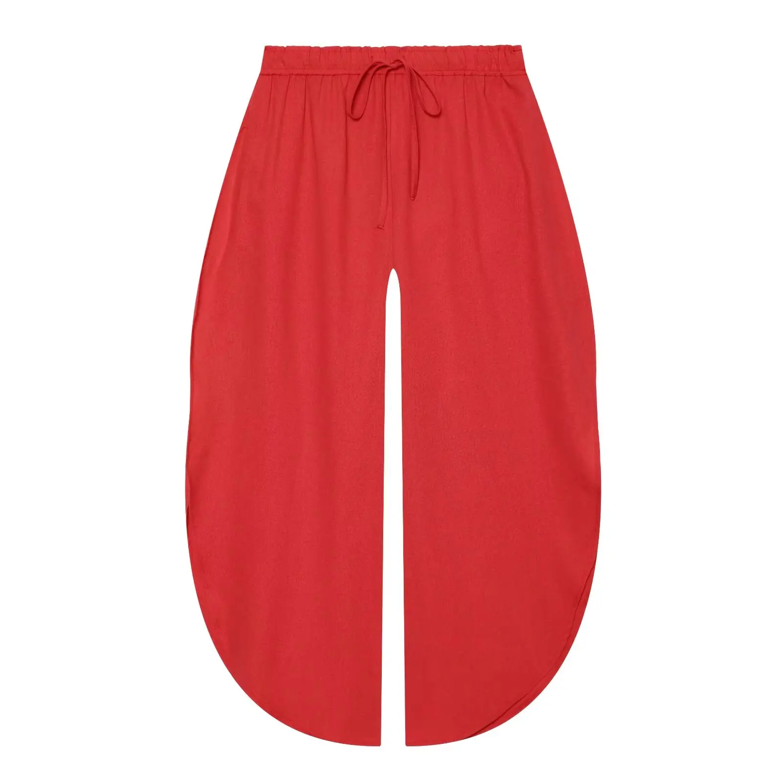 TFMLN 2026 Damen-Split-Lange Hose Sommer Neu Elastischer Bund Schnürung Dekorative Loose-Fit-Hose Lässige Mode Vielseitig – Detail 6