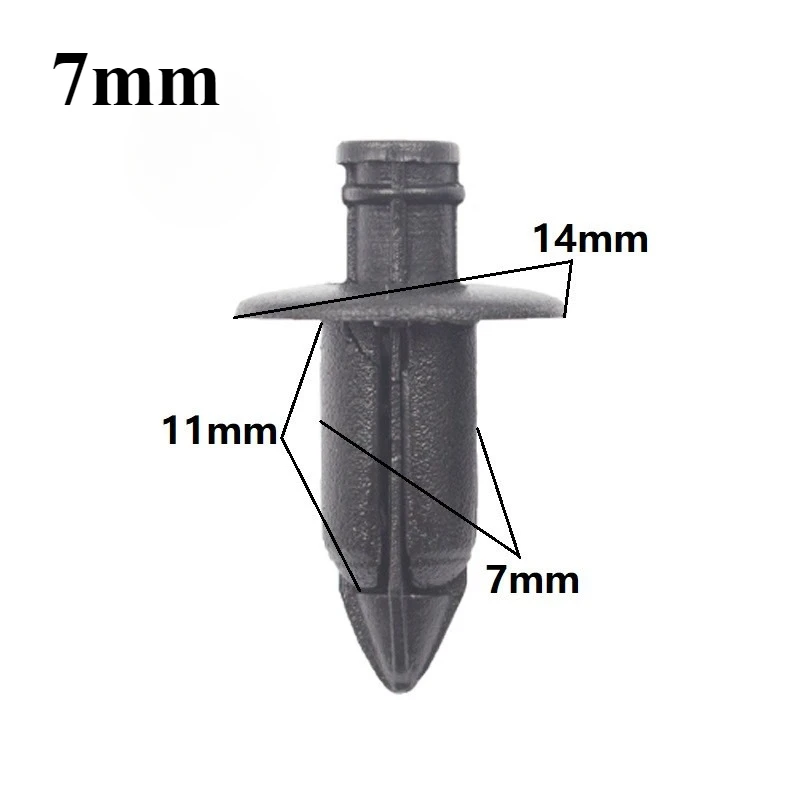 50Pcs 6.3/7/8mm Push-In Car Panel Rivet Fastener Fairing Retainer Clip Auto Body Buckle Motorcycle Modification Accessory