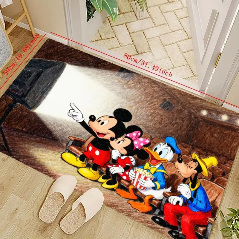 

1 шт., коврик для ночного пола Disney с Микки Маусом и друзьями, нескользящий коврик для просмотра мультфильма Минни Дональда Гуфи для K