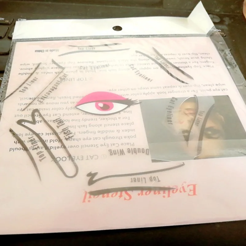 Mohamed Maga Maga자1pcs Eyeliner stencils Gevleugelde eyeliner stencil modellen sjabloon vormgeven gereedschap wenkbrauwen sjabloon kaart oogschaduw make-up tool