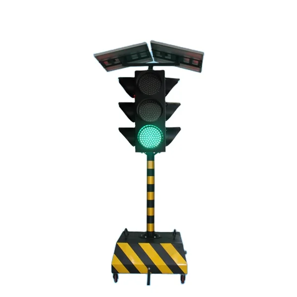 Road Construction Wireless Temporary Moveable Traffic Signal Light Mobile Led 200mm Solar Powered Traffic Light