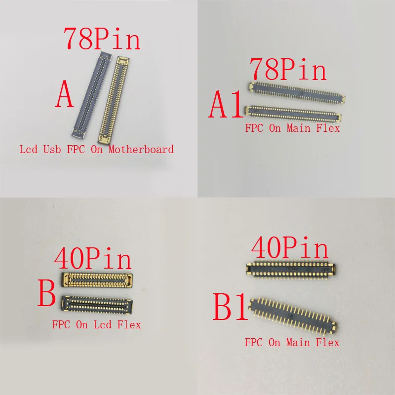 

2-50 шт. USB-зарядное устройство, ЖК-дисплей, разъем FPC для Samsung Galaxy A15 A155 A33 A336 A73 A25 A35 A356 A55 A53 A536 40 78 Pin
