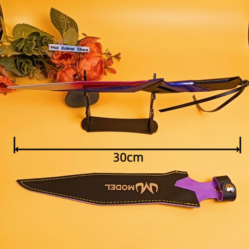 11인치 게임 발로란트 카타나 검 실제 크기 일본 카타나 사무라이 금속 애니메이션 코스프레 소품 강철 닌자 나이프 블레이드 장난감 선물