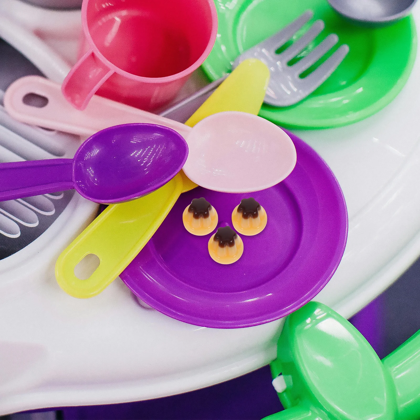 Mini ensemble de pouding à la gelée réaliste, 10 pièces, accessoires de cuisine miniatures créatifs pour maison de poupée, Simulation de jeu, décoration alimentaire