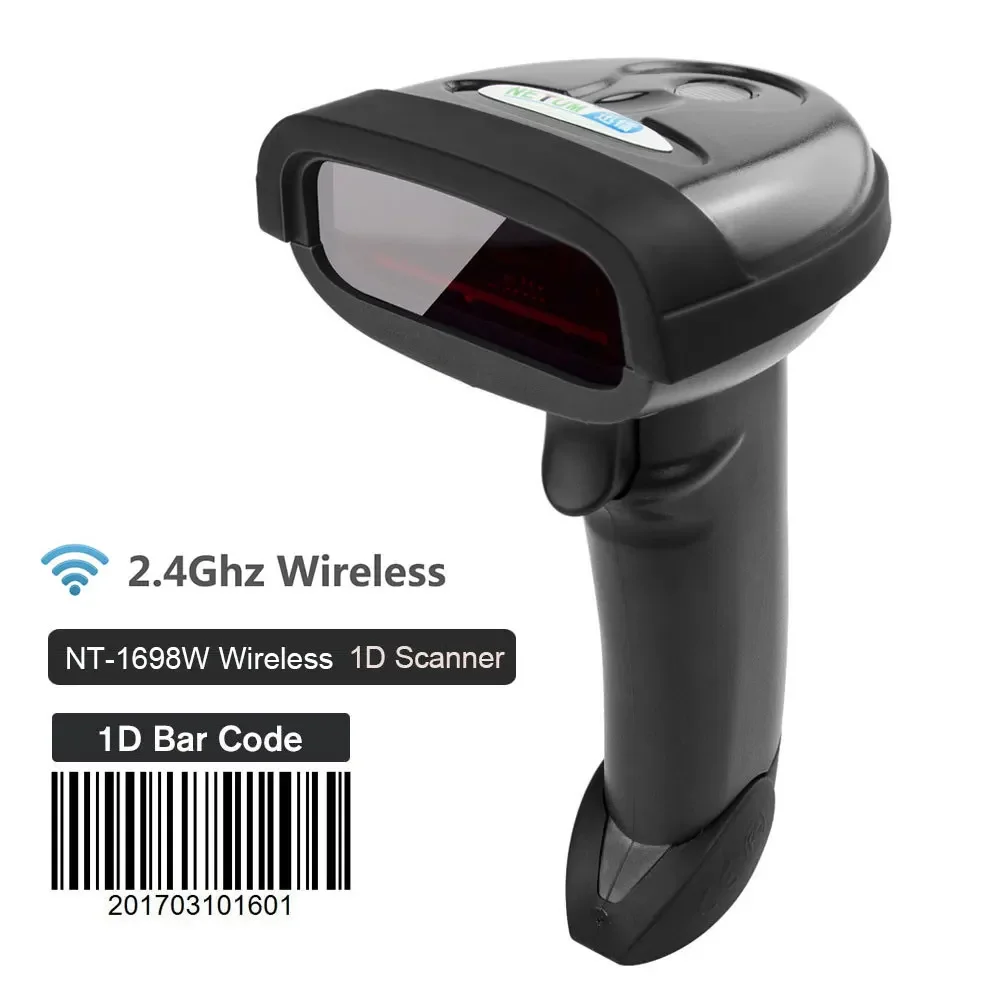 NETUM Wireless Barcode Scanner 2.4G Wireless 1D Laser Barcode Scanner Handheld Barcode Reader  for Computer  IOS Android IPAD