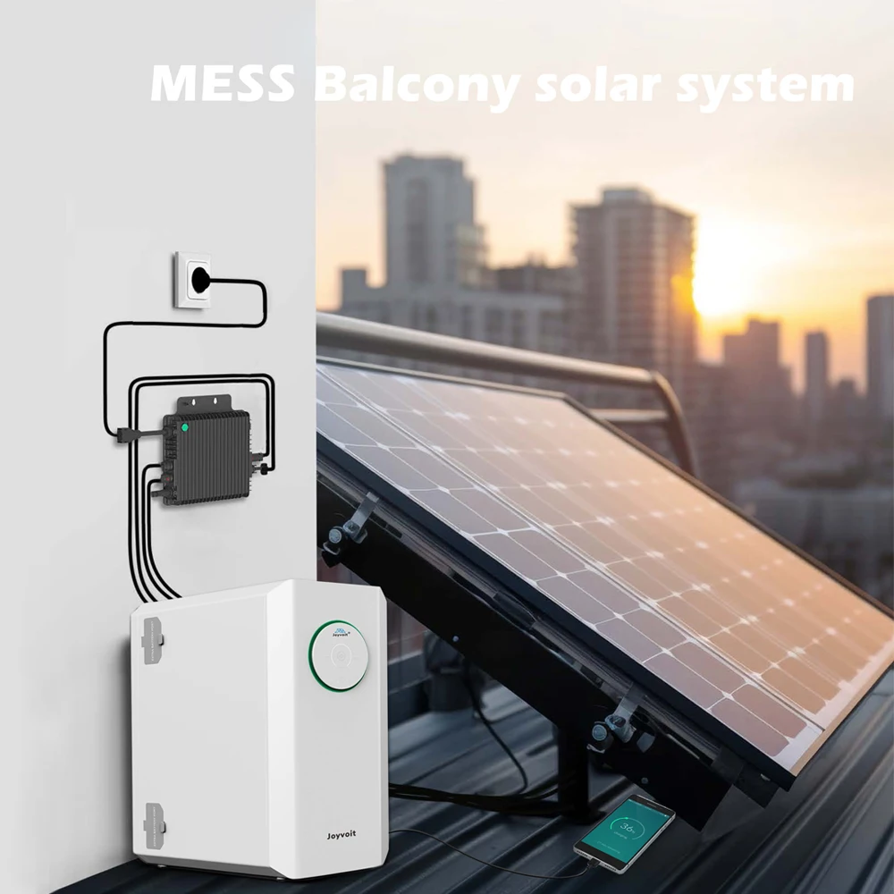 2500W Portable MESS Hybrid Solar Energy System IP65 Micro Inverter LiFePO4 Battery 2240Wh 48V 410W Dual Panel Split Type CAN