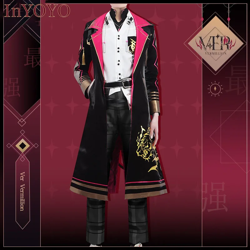 InYOYO [S-3XL] Vtuber Nijisanji XSOLEIL Ver Vermillion Cosplay Costume Uniform Suits Halloween Party Outfit Any Size NEW 2023