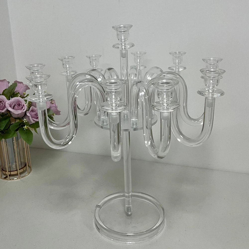 Acrylic Candlesticks Clear Candle Holders Wedding Table Centerpieces Party Home Decoration