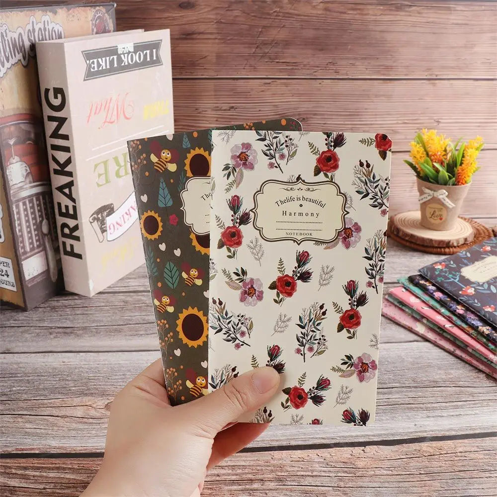 1PC Office Supplies Diarybook Hand-painted Sketchbook Color Notebooks Kraft Paper Notebook 48K Workbooks Notepad