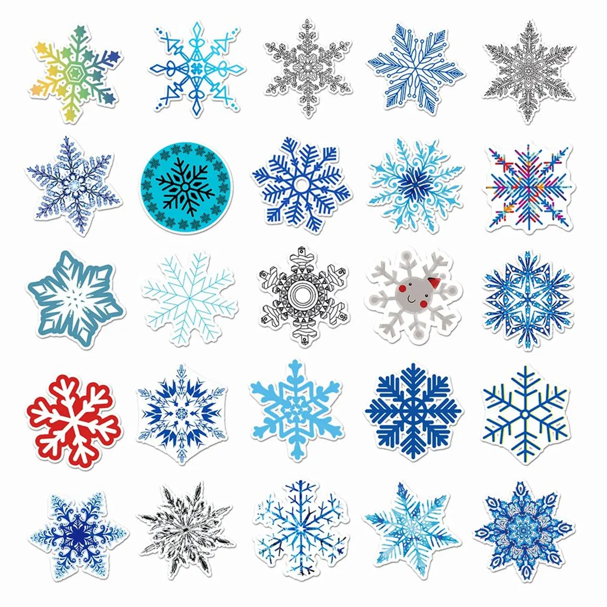 2026 New 200 Pcs Snowflake Stickers Waterproof Vinyl Winter Decorations for Crafts and Gifts