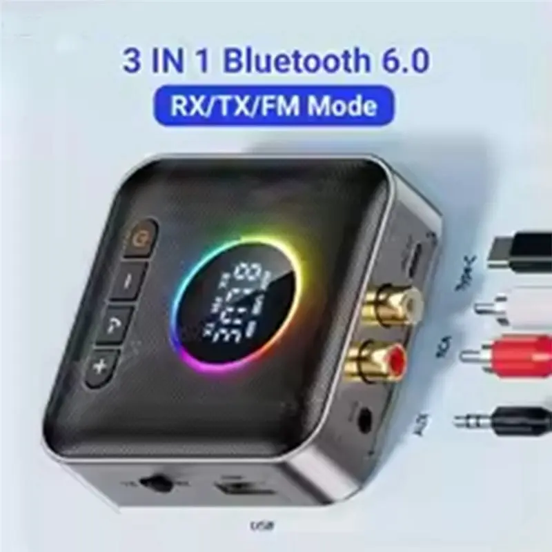 L62A Bluetooth 6.0 Adapter Audio Receiver Built-In Microphone Audio Receiver Multi-Functional Audio Receiver