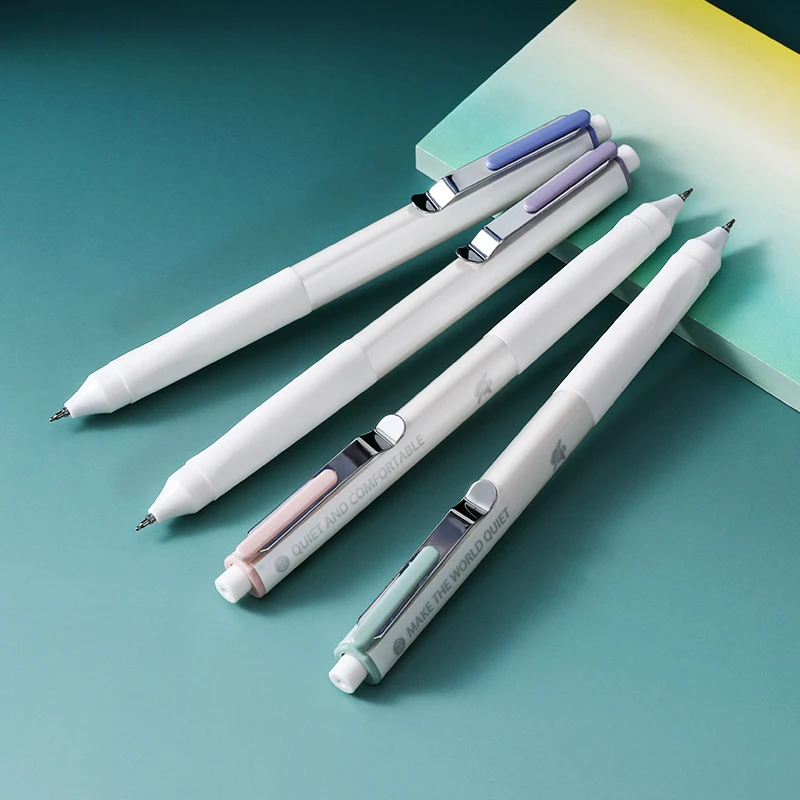 

Minimalist Press Gel Pen 4Pcs/Set Pastel Clip Design Smooth Writing for Student Exam & Note Taking