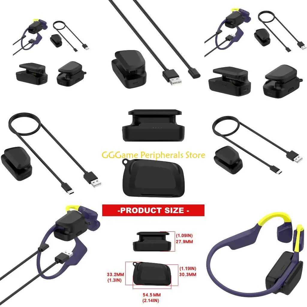 

U55B ABS Charging Case for AquaSwimming Bone Conductions Headphones Chargers Type C