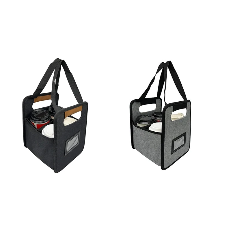 

Portable Drink Carrier Reusable Insulated Coffee Cup Carrier With Handle For Delivery Foldable Drink Caddy