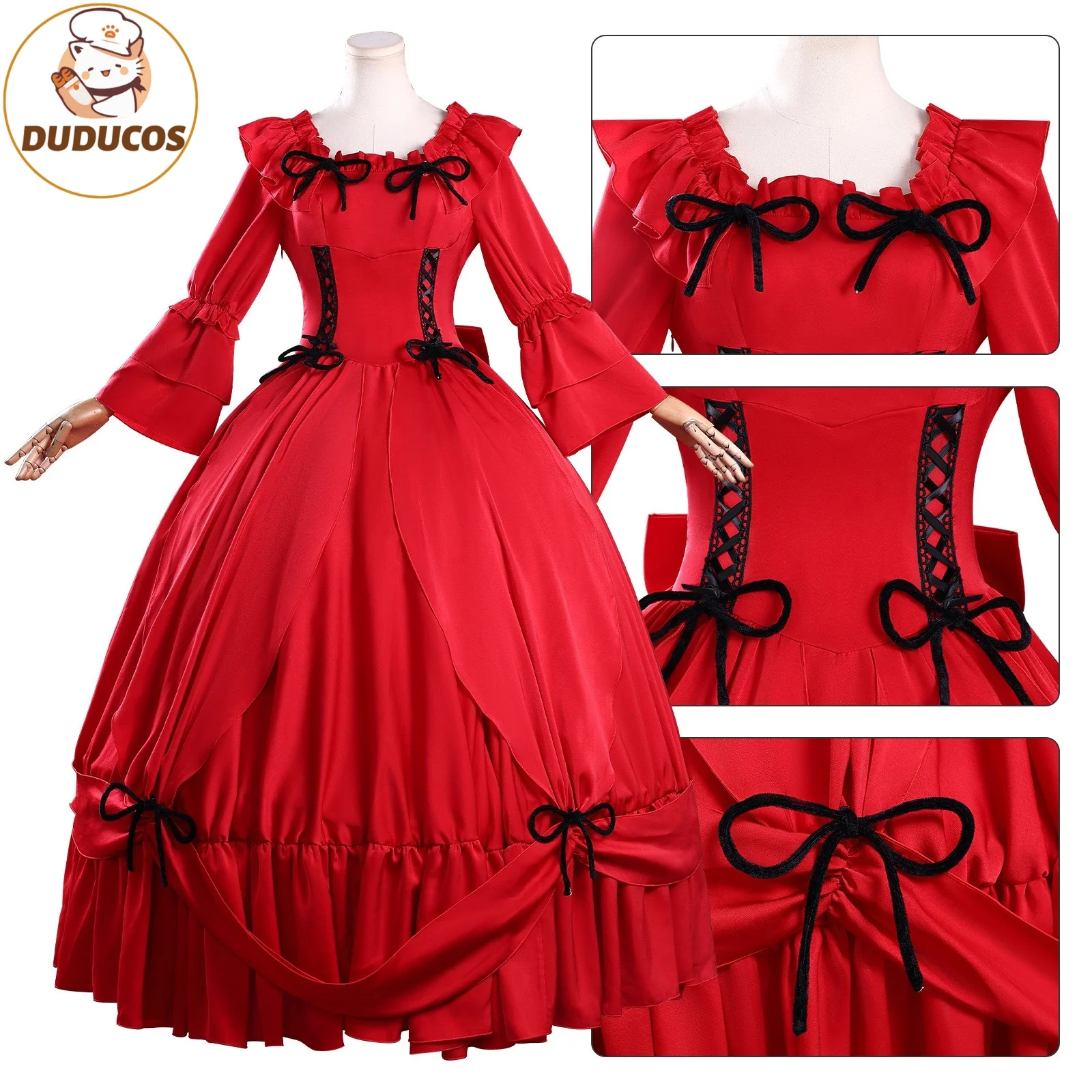 

DUDU-R May I Ask for One Final Thing Scarlet Red Dress Anime Cosplay Costume
