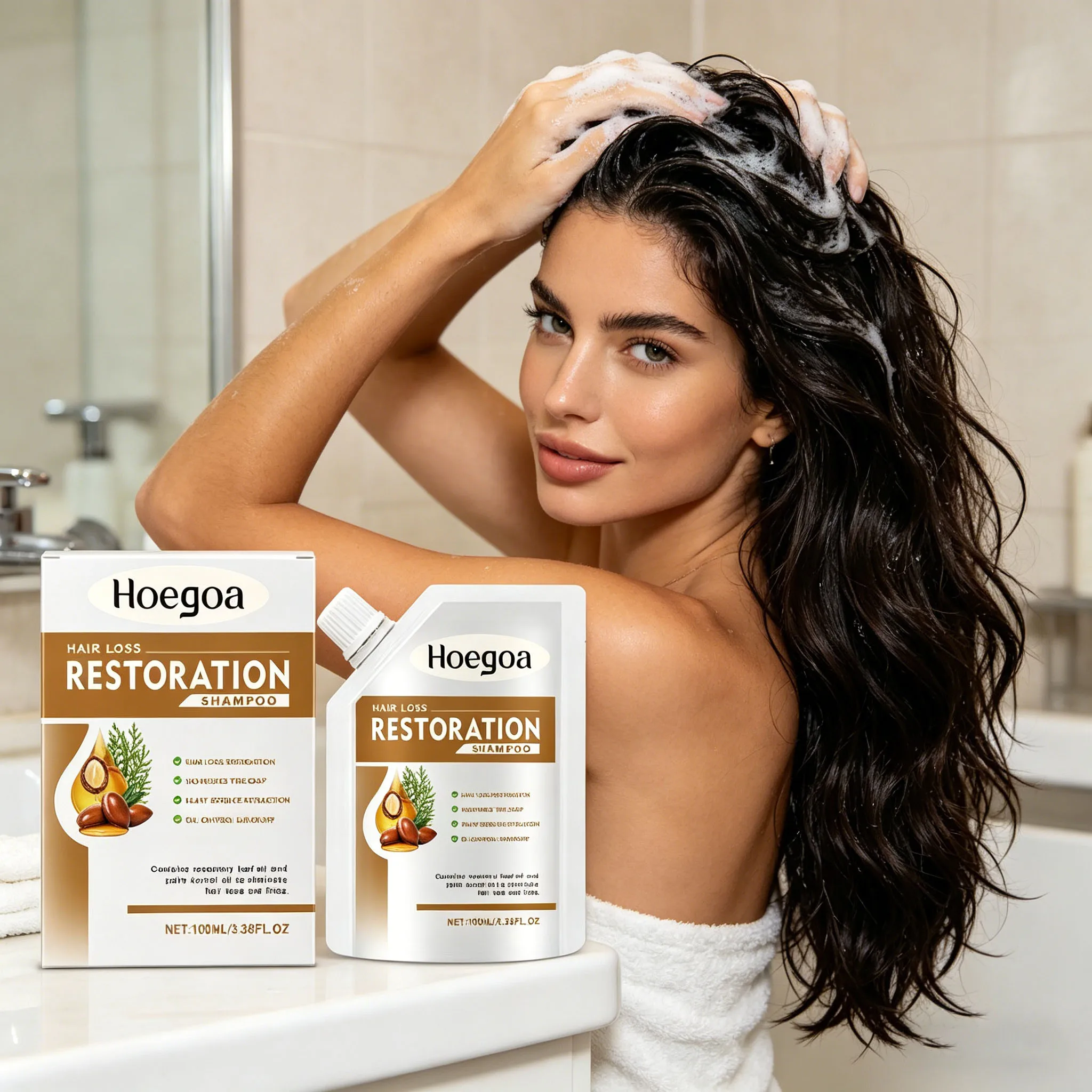 Hoegoa Hair Growth Shampoo Deep Cleans Scalp Nourishing Follicles Improve Thin Hair Moisturize Oil Control Strengthen Hair Roots