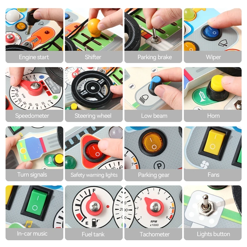 Baby Montessori Toys Analog Circuit Driving Game Children Puzzle Driving Learning Toys Finger Fine Sensory Touch Toys Kid‘s Gift