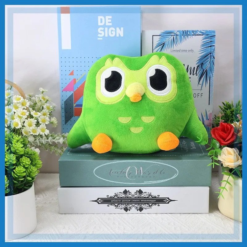 

In Stock Duolingo Owl Plush Toy Cute Soft Stuffed Green Plush Doll Home Decoration Throw Pillow Cute Periphery Holidays Gift