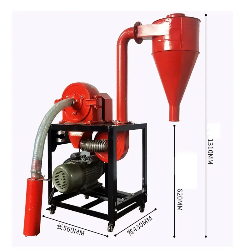 Pulverizador de milho doméstico automático, auto-escorvante, grande capacidade, grão inteiro, moinho de farinha para reprodução, 220V