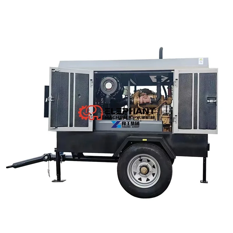 Hot Sale Portable Petrol Air Compressor for Road Works Durable Body Fit for Pneumatic Hammer and Cutting Tools