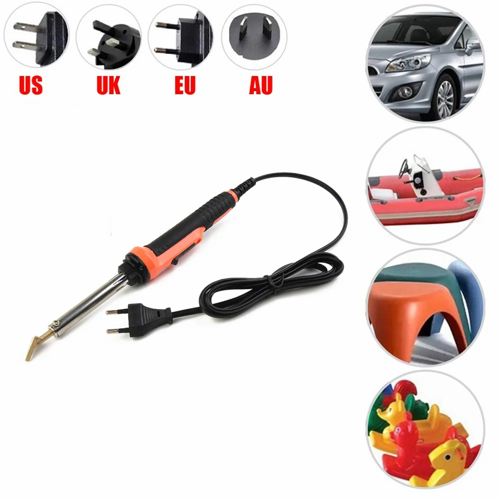 100W Electric Soldering Iron EU/US/UK/AU Plug For Auto Car Boat Bumper Kayak Repair Electric Soldering Iron Tip 110V-220V