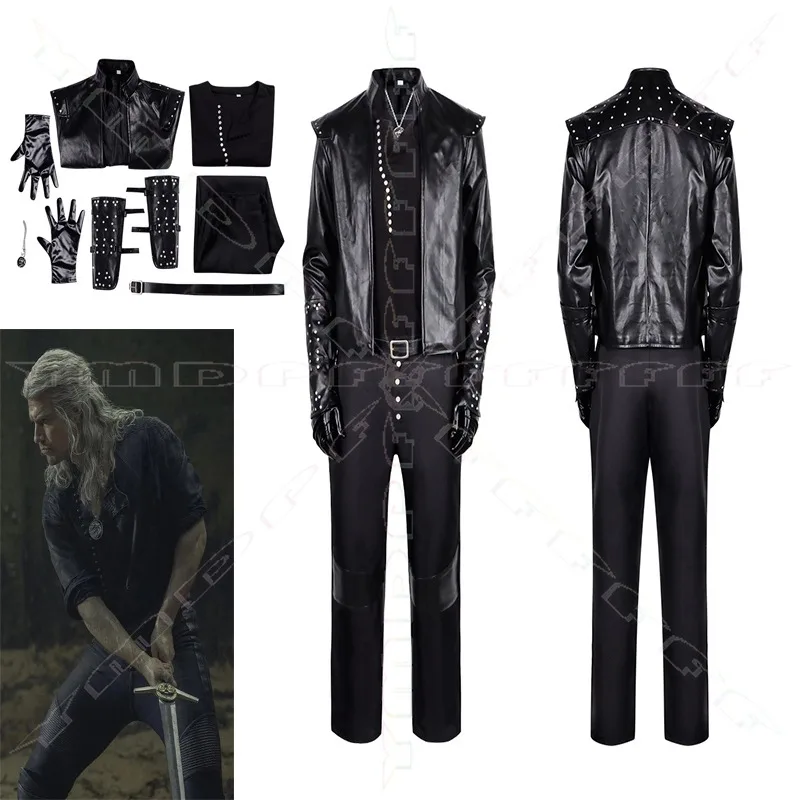 ensemble-de-cosplay-anime-geralt-pour-pre-halloween-carnaval-veste-en-cuir-noir-gants-ceinture-pantalon-tenue-cool-pour-homme-reel