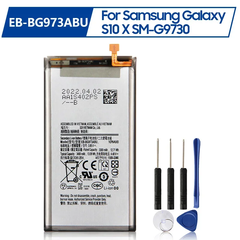 Replacement Phone Battery EB-BG973ABU EB-BG973ABE For Samsung Galaxy S10 Galaxy S10X SM-G9730 Rechargeable Batteries 3400mAh