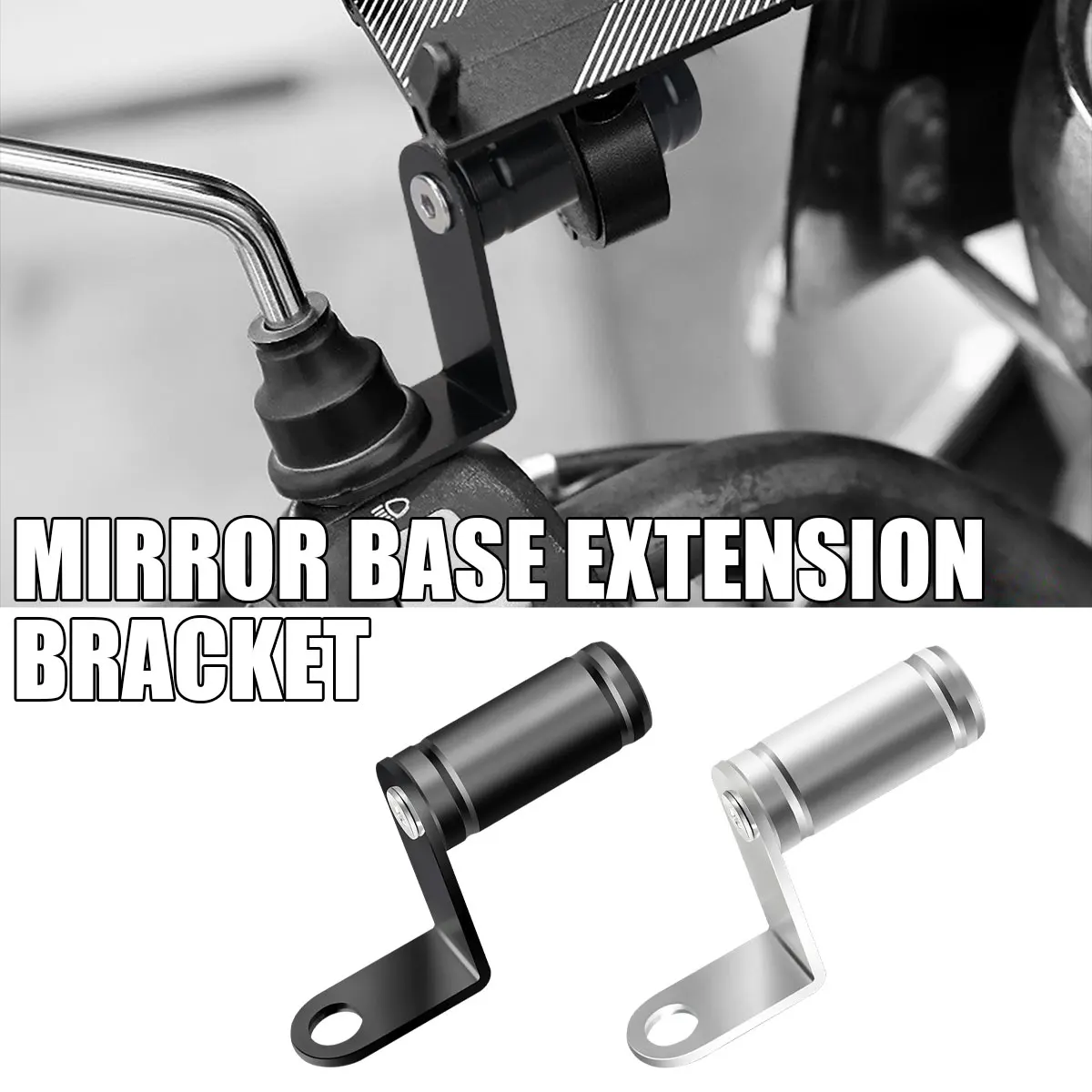 1PC/2PCS Motorcycle Rearview Mirror Extender Handlebar Stand Phone Holder Universal Aluminum Alloy External Spotlight Bracket