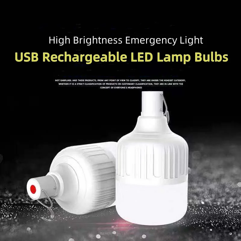 

Outdoor USB Rechargeable Led Bulb Portable Camping Light Bulb Emergency Lighting Flashlight Lights Outdoor Picnics Hanging Tent