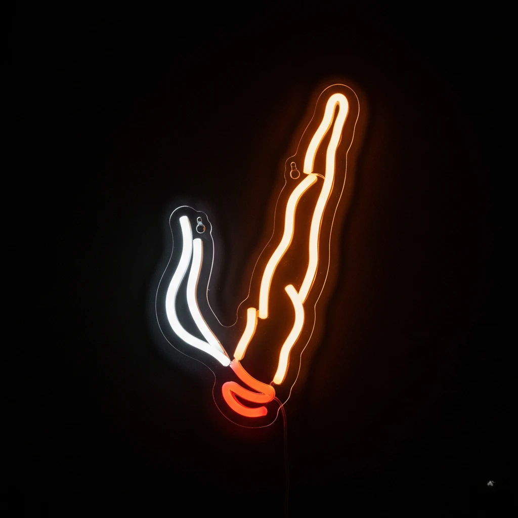 Cigarette Shape LED Neon Light with Backboard - 5V USB Powered Inline Switch, Wall Mounted Multipurpose Decor for Home Bar Room