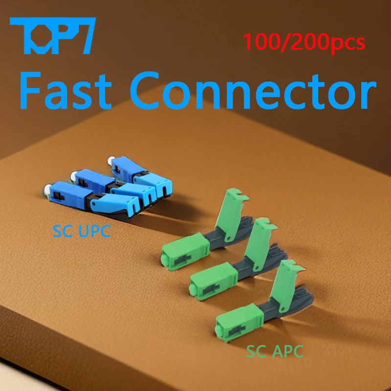 

50/100pcs Fast Connector FTTH UPC/APC Single Mode Fiber Optic SC Quick Connector FTTH Tool Cold Connection Optical Adapter