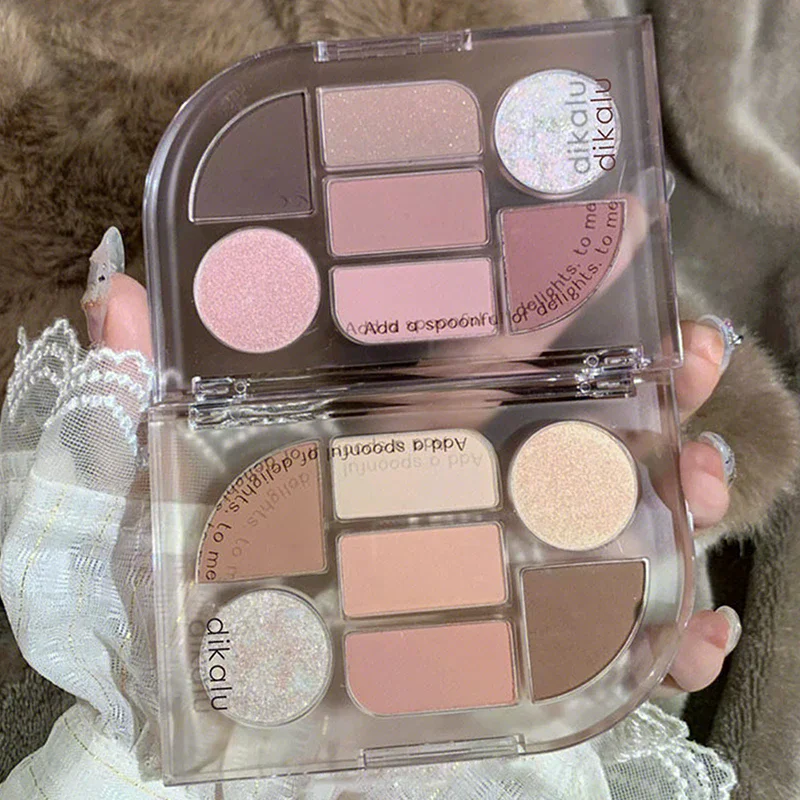 DIKALU Grey Powder Milk Tea Pure Wind Eyeshadow Tray Low Saturation Matte Niche Brand Earth Color Daily Makeup