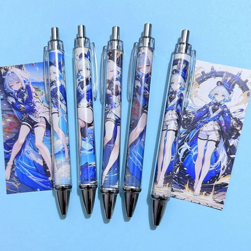 5 יח'\חבילה kawaii משחק השפעה pocalors furina כדור עט קריקטורה נייר דבק שחור דיו ג 'ל ילדים נייר מתנה מתנה