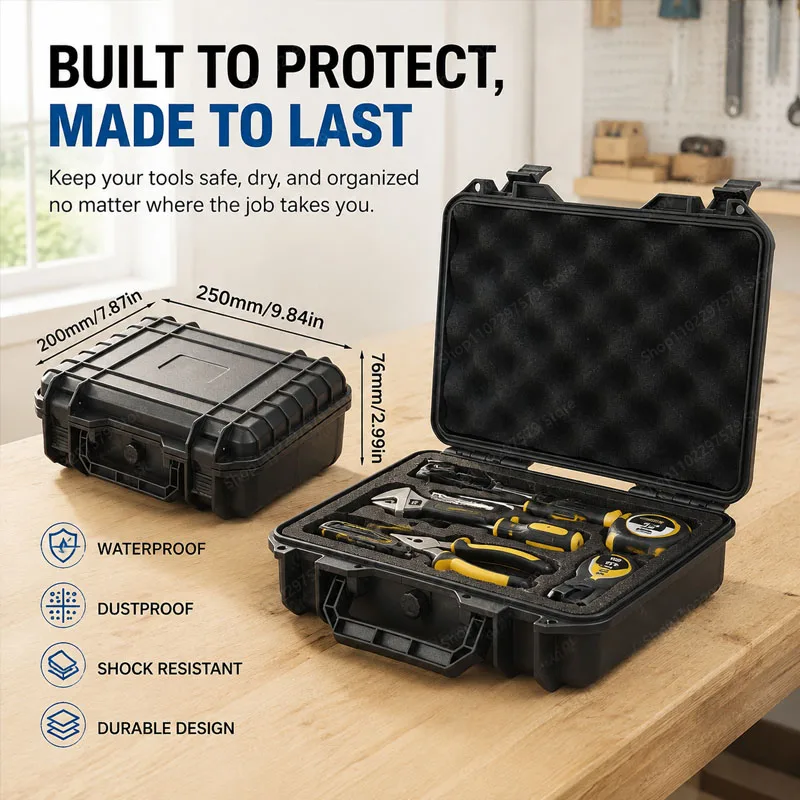 Multifunctional Small Protective Tool Box, Thickened Anti‑Fall Shell, Portable Storage Safety Box for Instrument Accessories