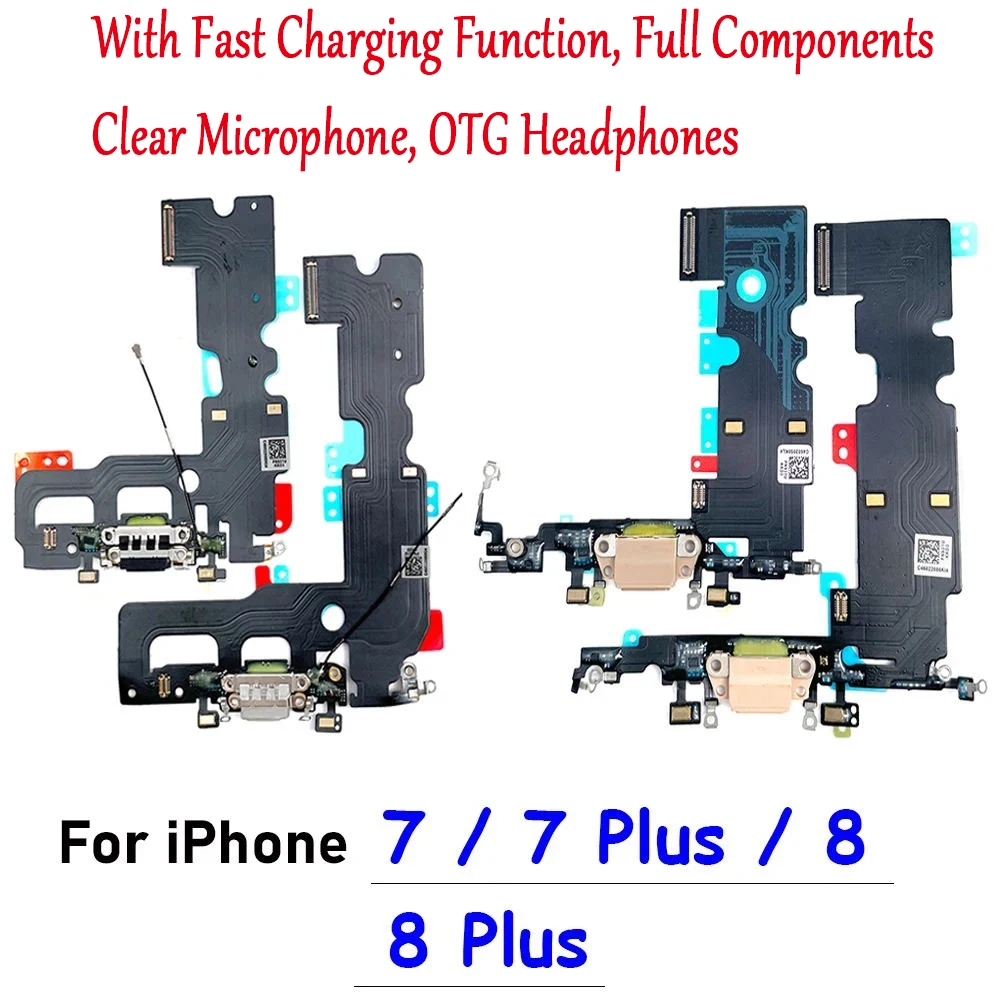 NEW Tested USB Charging Port Microphone Dock Connector Board Flex Cable Repair Parts For iPhone 7 / 7 Plus /  8 / 8 Plus