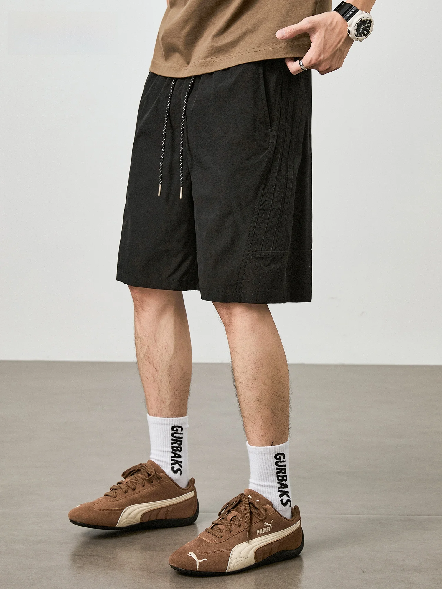 

Mark Fairwe Men's Casual Lightweight Breathable Fitn orts Summer Loose Fit Bla Stripe Four Seasons Wear orts