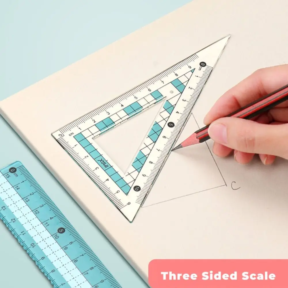 7/8PCS Set Vierkante Liniaal Kompassen Set Gradenboog Rechte Liniaal Meten Liniaal Pak Tekengereedschap Multifunctioneel