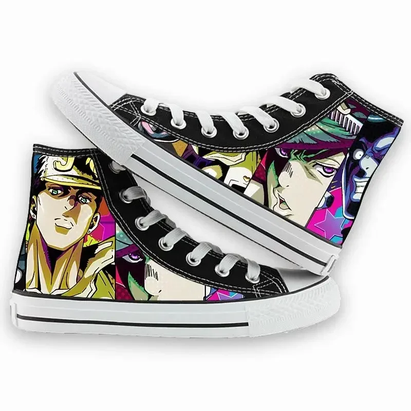 Dziwna przygoda JoJo brezentowe buty Anime trampki Casual przebranie na karnawał wysokie buty Kawaii Y2k JOJO akcesoria