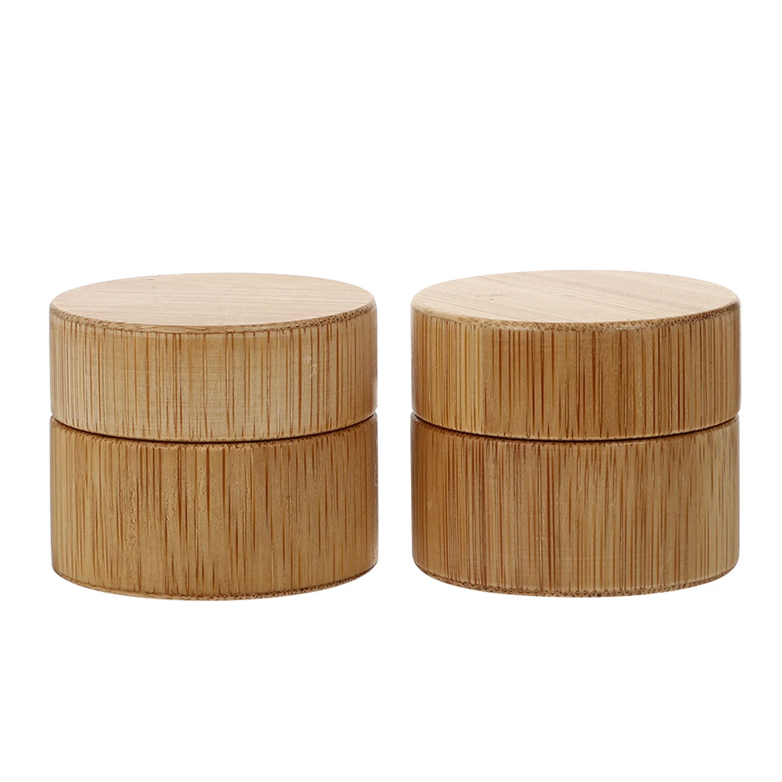 

2 Pcs Bamboo Cream Jar Multipurpose Bottle Cosmetics Sub Container Packaging Face Lotion Empty Package Holder Refillable