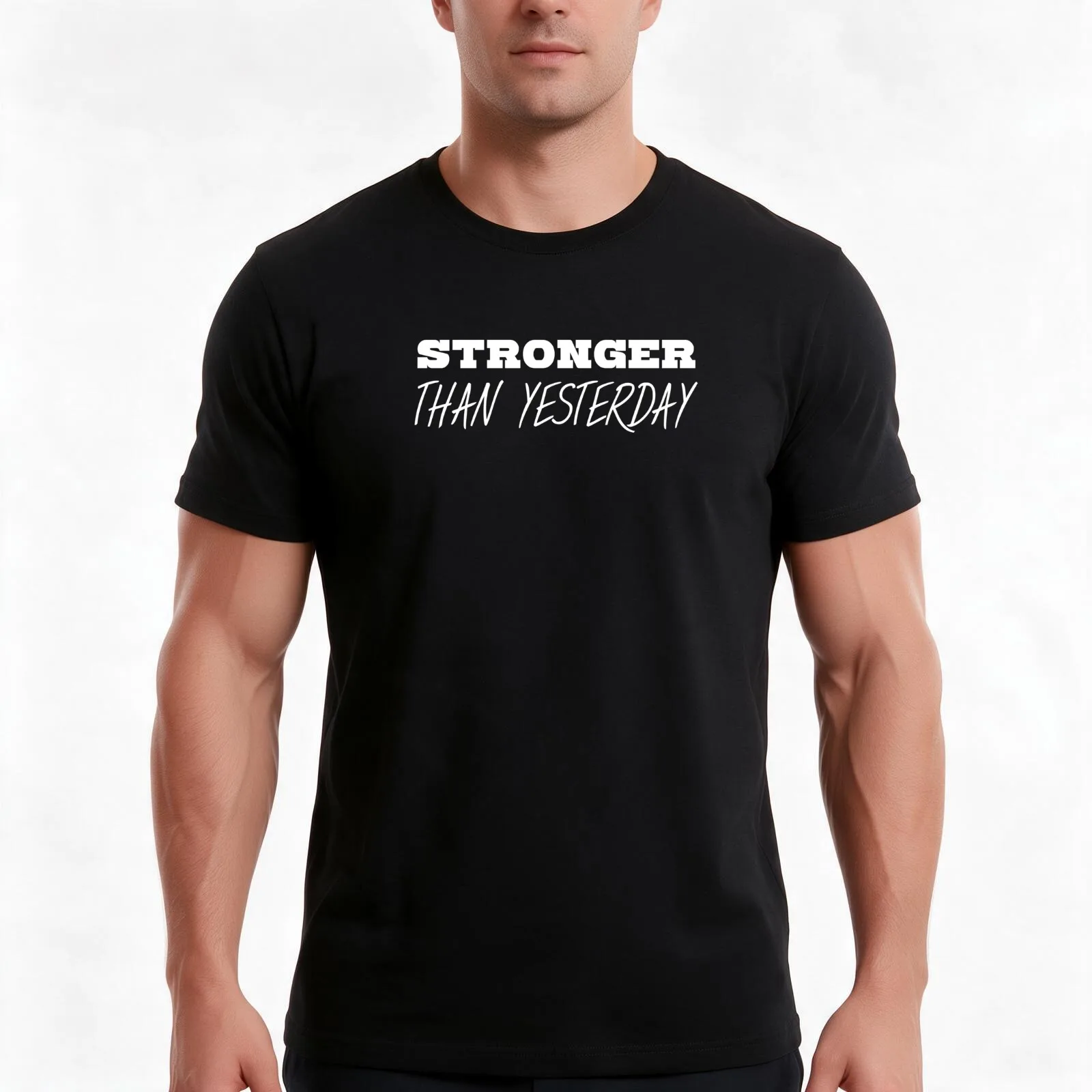 STRONGER THAN YESTERDAY T-Shirt Summer Casual Cotton Tee Oversized Streetwear Tops Vintage Graphic Print Unisex Men Women